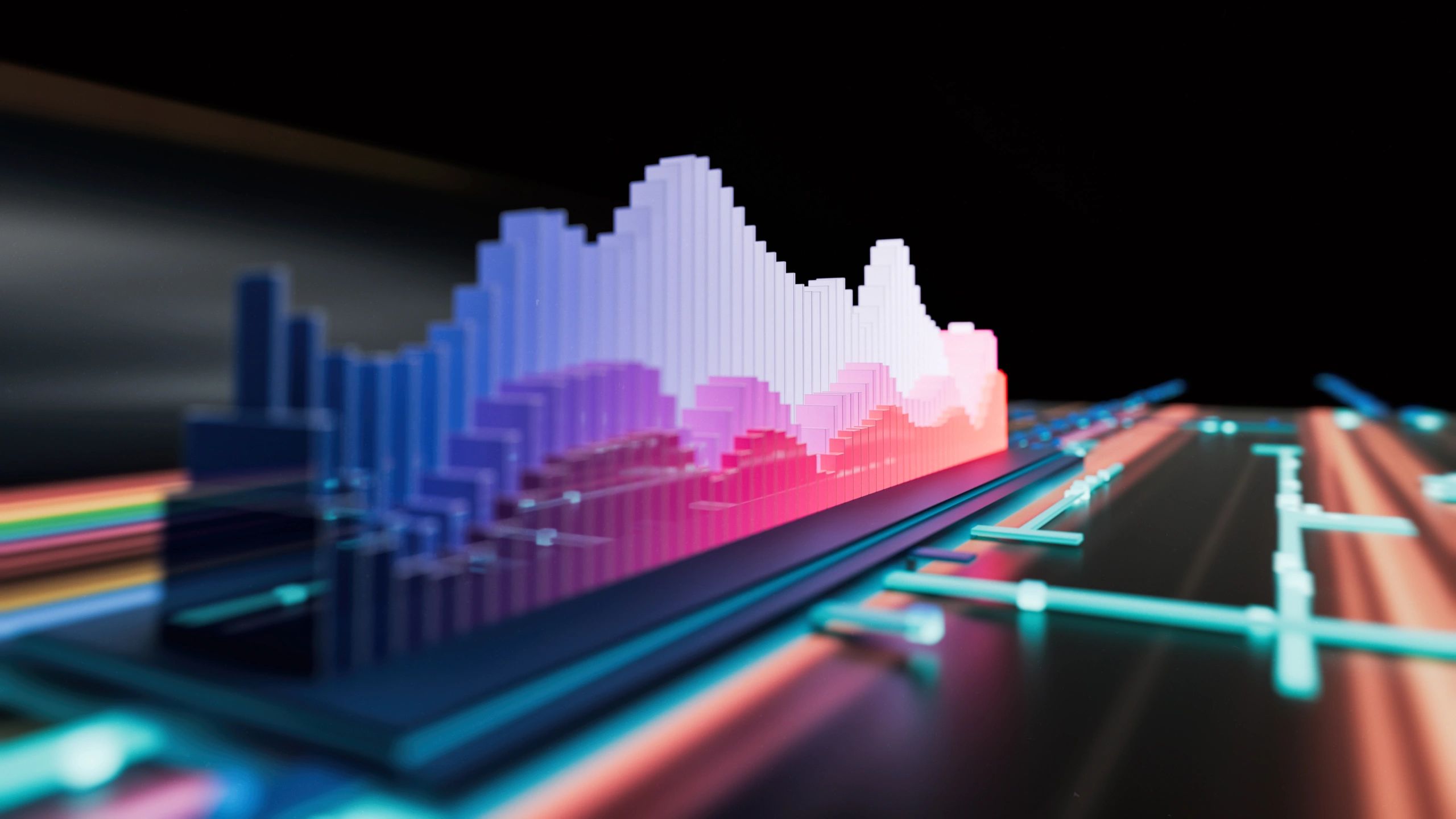 Abstract financial and market analysis visualization